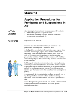 Chapter 12 Application Procedures for Fumigants and Suspensions