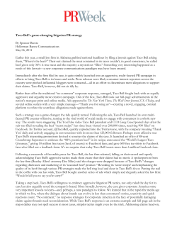 Taco Bell`s game-changing litigation PR strategy By