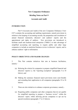Briefing Notes on Part 9