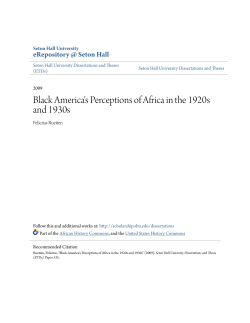 Black America`s Perceptions of Africa in the 1920s and 1930s