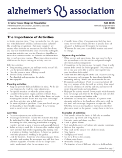 The Importance of Activities