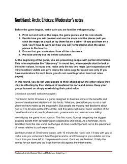 Northland: Arctic Choices: Moderator`s notes