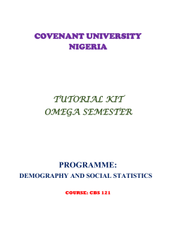 cbs121 tutorial kit - Covenant University