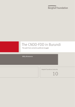 The CNDD-FDD in Burundi. The path from armed to political struggle