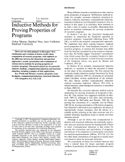 Inductive methods for proving properties of programs
