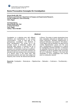 Some Provocative Concepts On Constipation