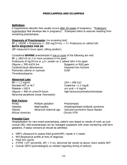 Preeclampsia and Eclampsia