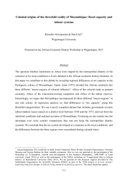 Colonial origins of the threefold reality of Mozambique