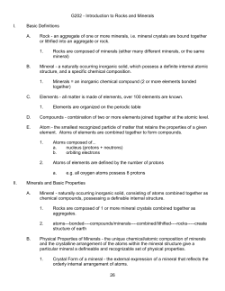 Quick Tour of Rocks and Minerals
