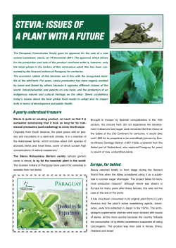 Stevia: issues of a plant with a future
