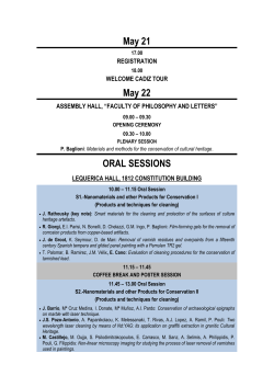 May 21 May 22 ORAL SESSIONS