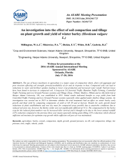 An investigation into the effect of soil compaction - Harper