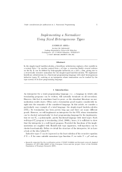 Implementing a Normalizer Using Sized Heterogeneous Types