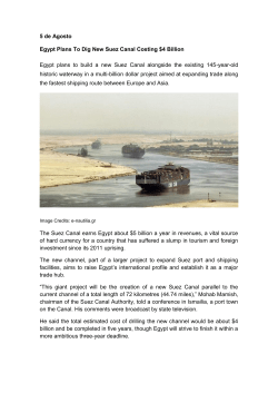 5 de Agosto Egypt Plans To Dig New Suez Canal Costing