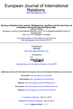 Saving Civilization from Empire: Belligerency