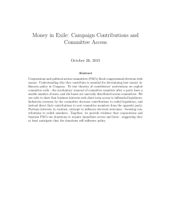 Money in Exile: Campaign Contributions and Committee Access