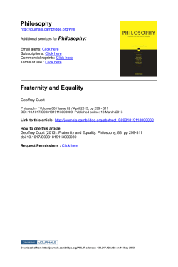 Philosophy Fraternity and Equality