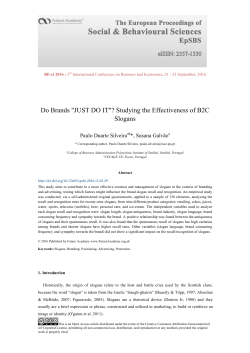 Do Brands "JUST DO IT"? Studying the Effectiveness of B2C Slogans