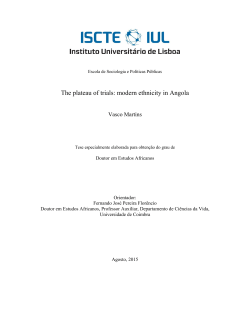 The plateau of trials: modern ethnicity in Angola