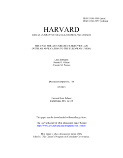 E -Gilson-Pacces Unbiased Takeover Law 2013-04