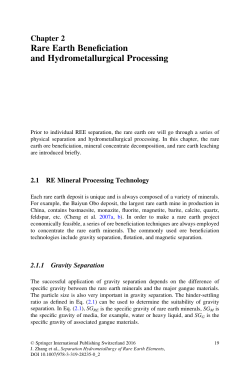 Rare Earth Beneficiation and Hydrometallurgical Processing