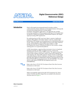 AN 279: Stratix DSP Kit DDC Reference Design