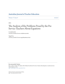 The Analysis of the Problems Posed by the Pre