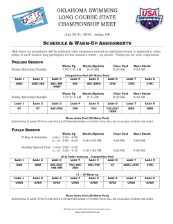 OKLAHOMA SWIMMING LONG COURSE STATE CHAMPIONSHIP