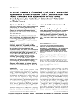 Increased prevalence of metabolic syndrome in uncontrolled