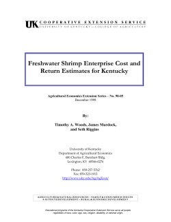 Freshwater Shrimp Enterprise Cost and Return Estimates for Kentucky