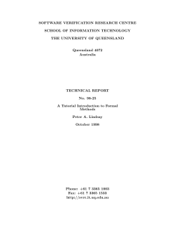 A Tutorial Introduction to Formal Methods