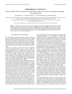 Impacts on Alcohol Consumption and Damage