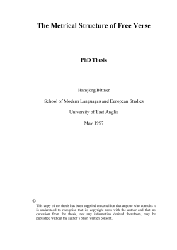 The Metrical Structure of Free Verse