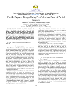 Parallel Squarer Design Using Pre-Calculated Sum of Partial Products