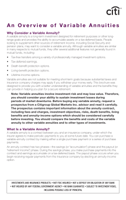 An Overview of Variable Annuities