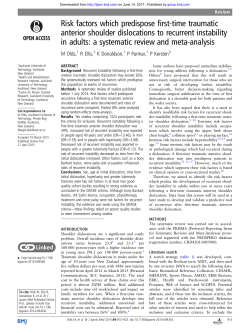 Risk factors which predispose first-time traumatic anterior shoulder