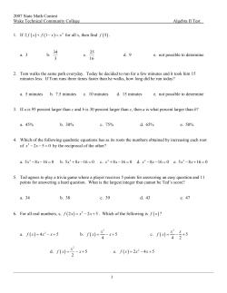 2007 State Math Contest - Wake Technical Community College