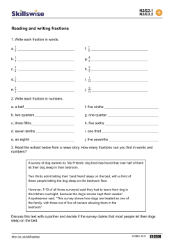 Reading and writing fractions