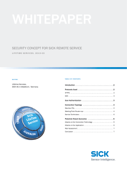 Security Concept for SICK Remote Service