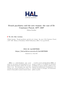French psychiatry and the new woman: the case of Dr