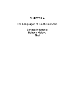 CHAPTER 4 The Languages of South-East Asia Bahasa