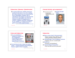 Cybercrime, Cyberwar, Cyberterrorism Criminal Activity: apt