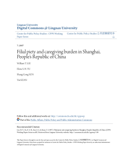 Filial piety and caregiving burden in Shanghai, People`s Republic of