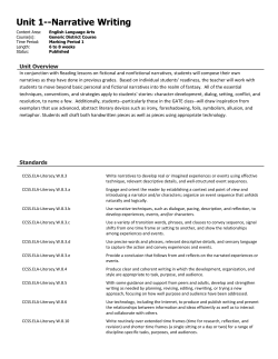 Unit 1--Narrative Writing