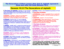 Genesis 10:2-5 The Generations of Japheth