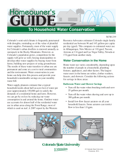 Homeowner`s Guide to Household Water Conservation