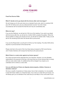 Fixed Fee Divorce FAQs What if I decide not to go ahead with the