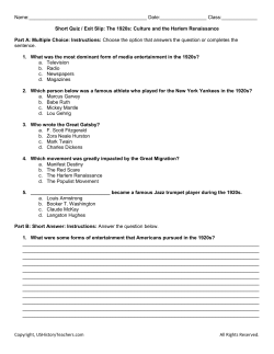 Copyright, USHistoryTeachers.com All Rights Reserved. Name: Date: