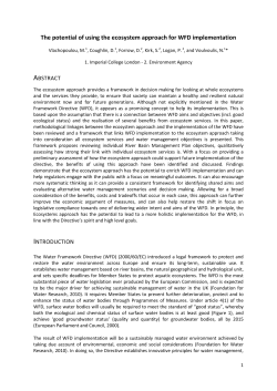 The potential of using the ecosystem approach for WFD