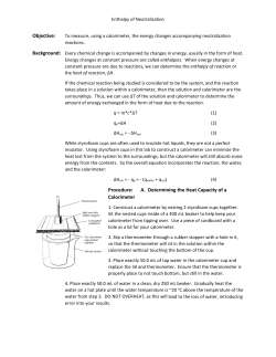 Procedure: A. Determining the Heat Capacity of a Calorimeter